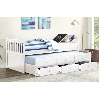 Twin Captains Bed T-2100 (White)